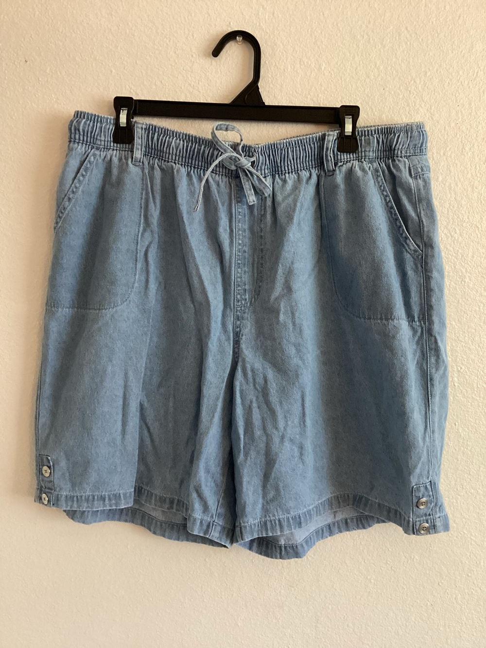 Karen Scott Light Blue Women's Drawstring Denim Shorts XL